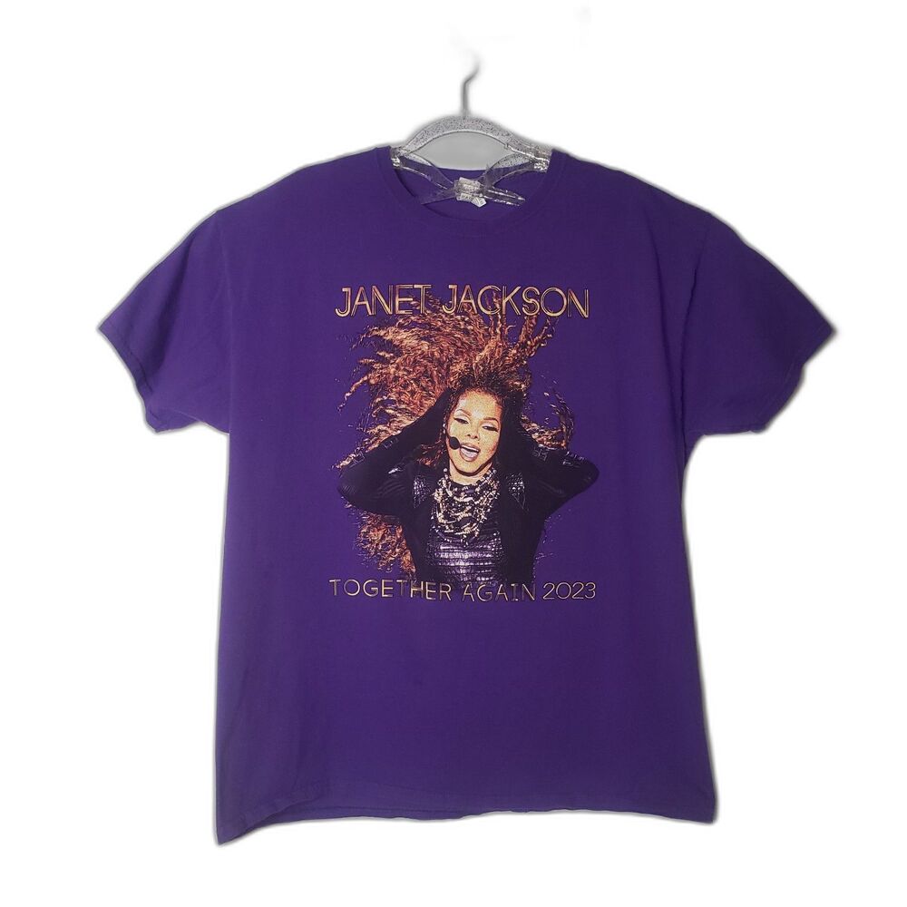 Janet Jackson Together Again with Ludacris 2023 Tour Purple T Shirt Size XL